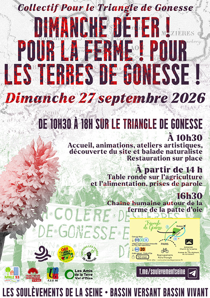 Action « Dimanche déter ! Pour la Ferme ! Pour les Terres de Gonesse ! » 2026 09 27 cptg dimanche deter tract recto